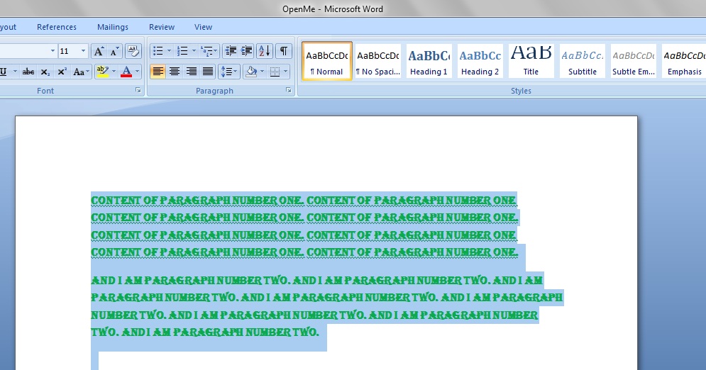 FormatAllContent