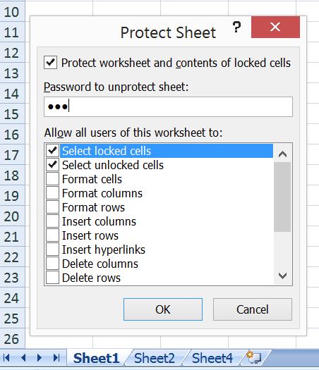 Protect Sheets
